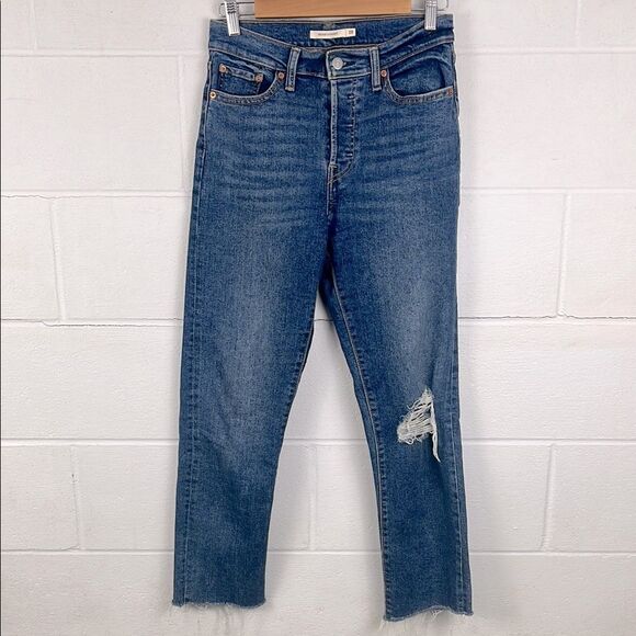 Levi’s women’s wedgie straight raw hem button fly straight leg jean - Picture 1 of 6
